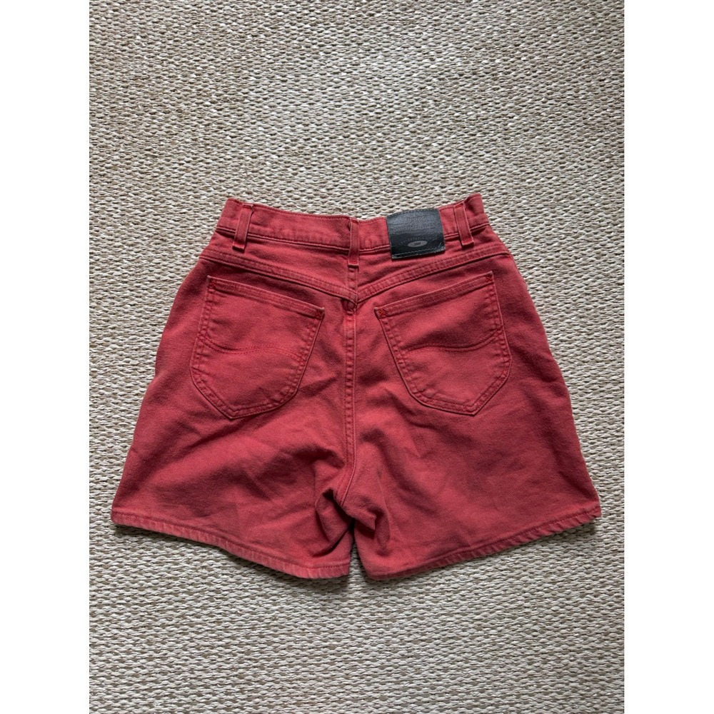Lee Original Jeans Womens High Waisted Denim Shorts Red Vintage 25, Y2K 90's mom